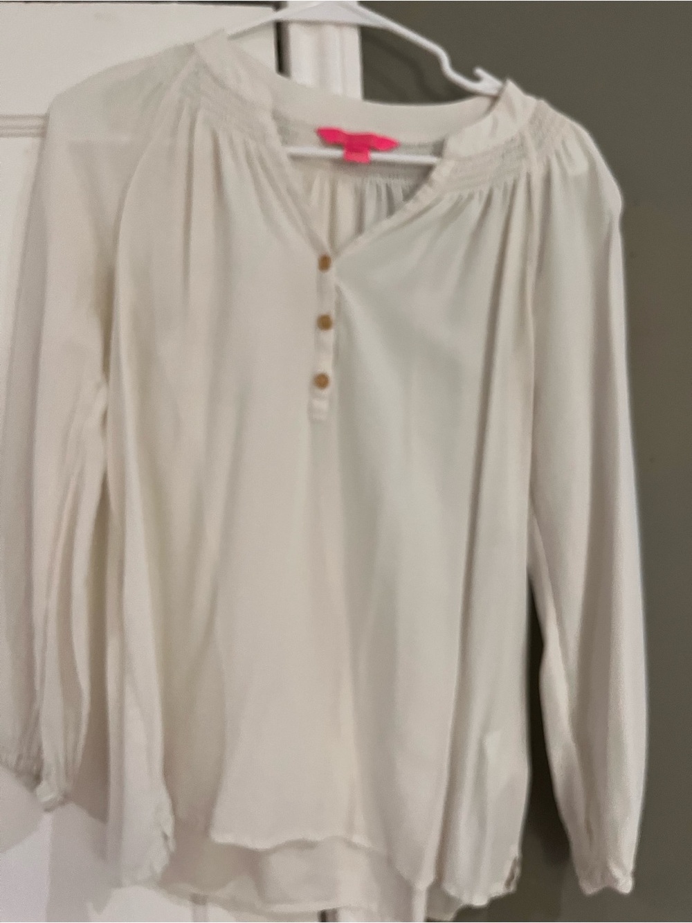 Lilly Pulitzer blouse with gold buttons, size Small
